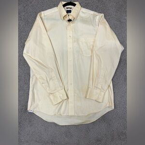 Chaps solid yellow button down shirt